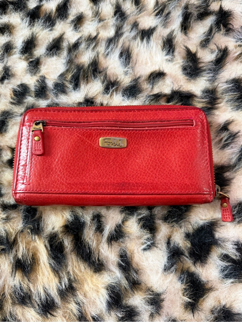 Fossil Red Leather Wallet!